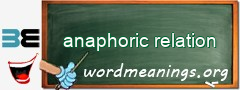 WordMeaning blackboard for anaphoric relation